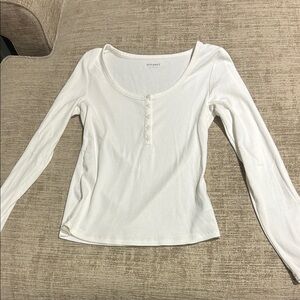 Old Navy Women's White Button Up Long Sleeve